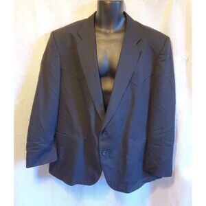 CIRCLE S Mens 48R Western Blazer Sport Coat Casual Jacket BlueGray Polyester USA